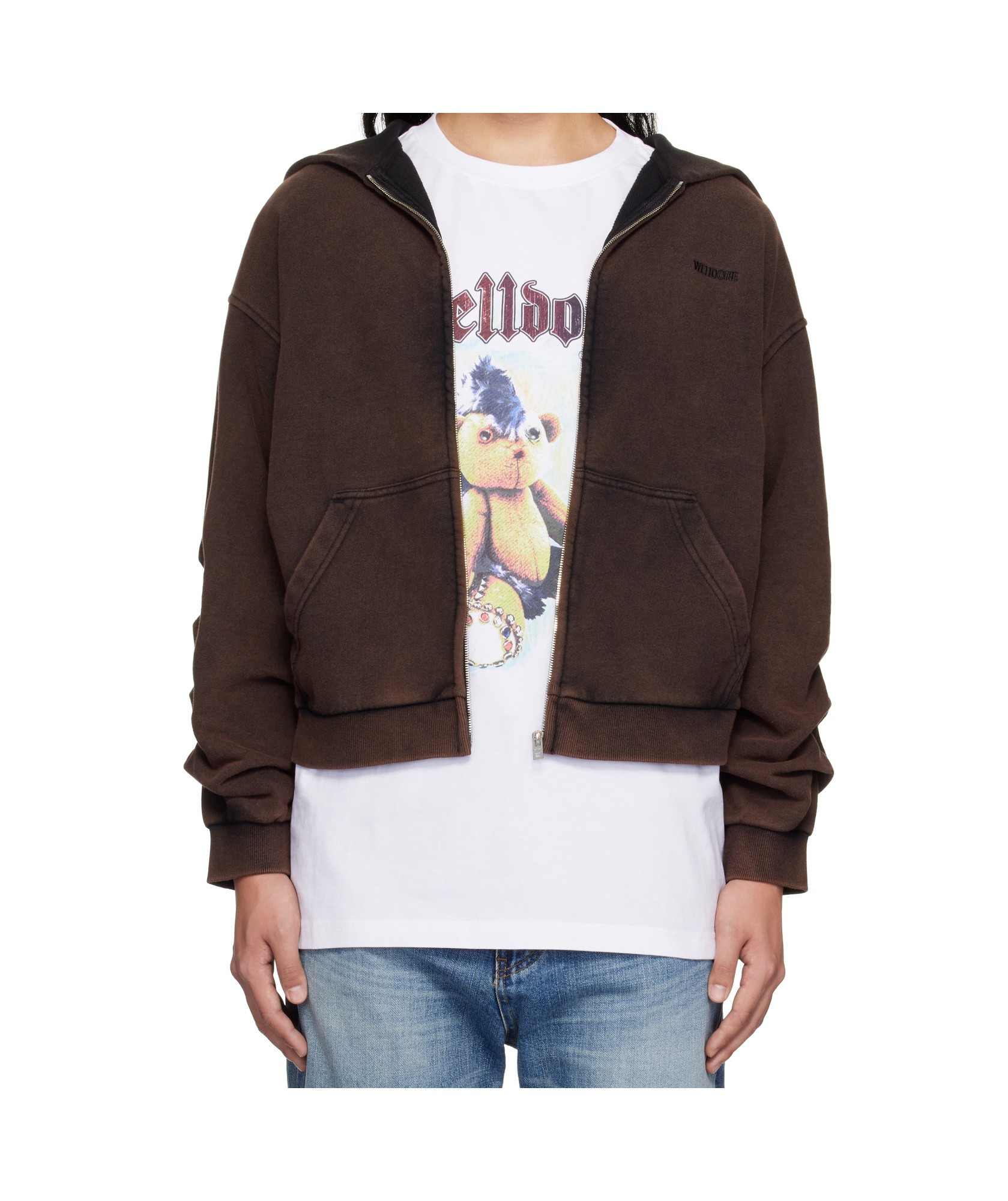 We11 Done Long-sleeved Hooded Sweatshirt In Black