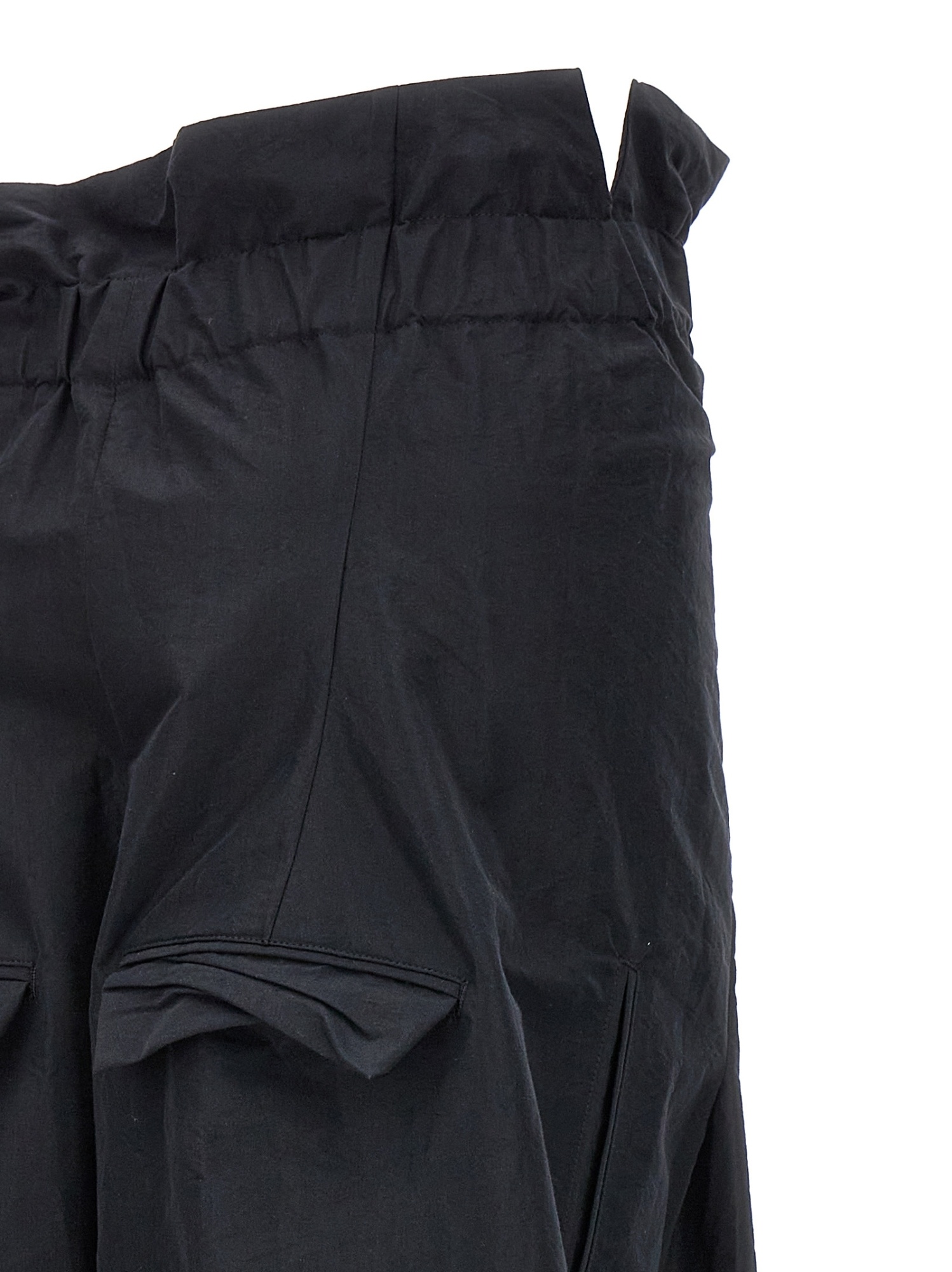Shop Issey Miyake Enfold Elastic Waist Trousers In Black
