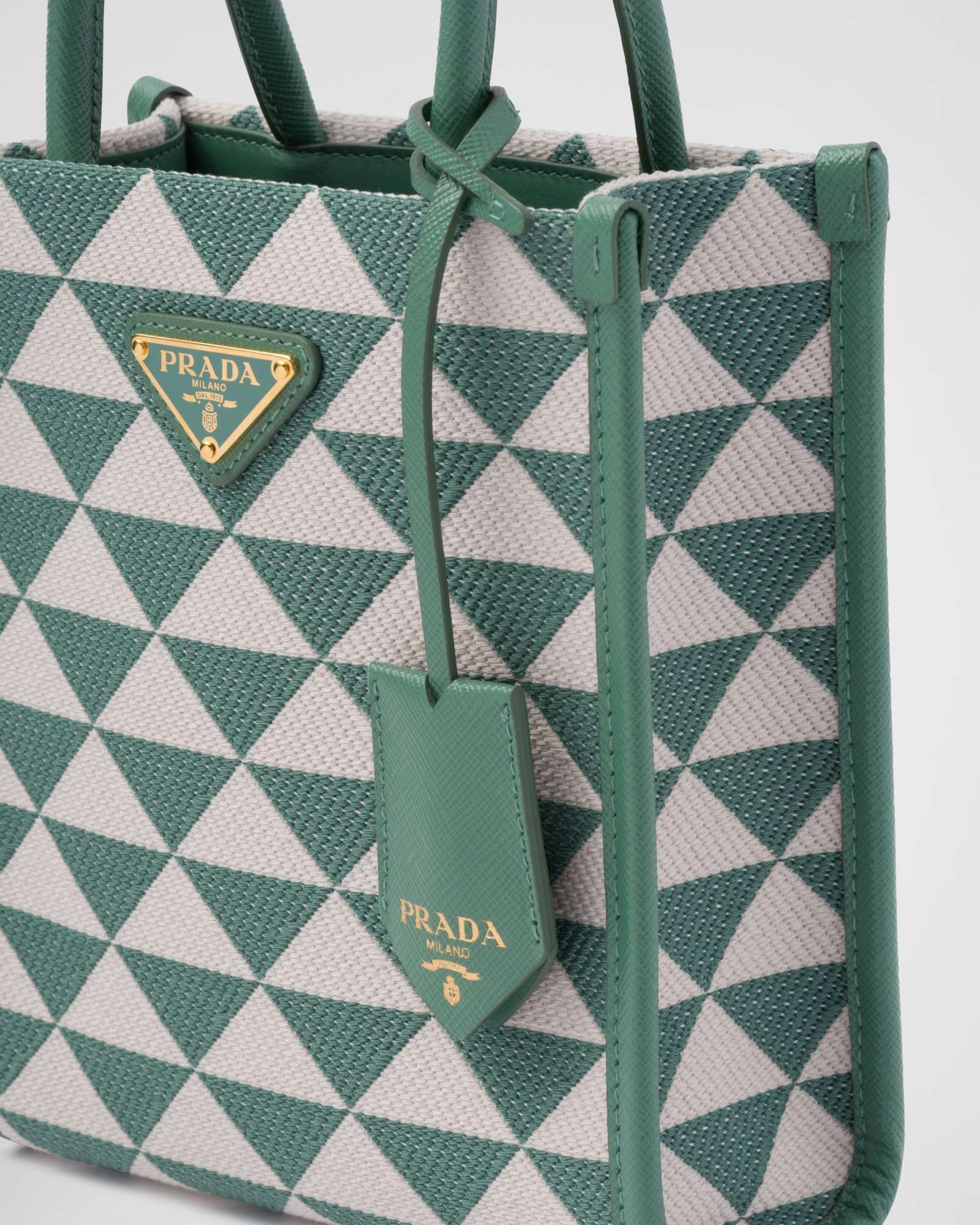 Prada Mini Symbole Tote Bag In Green