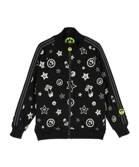 Barrow Logo-print Zip-up Sweatshirt In Black