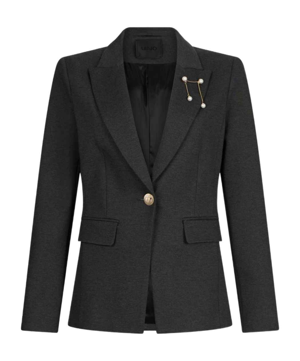 Liu •jo Blazer With Brooch Detail In Black