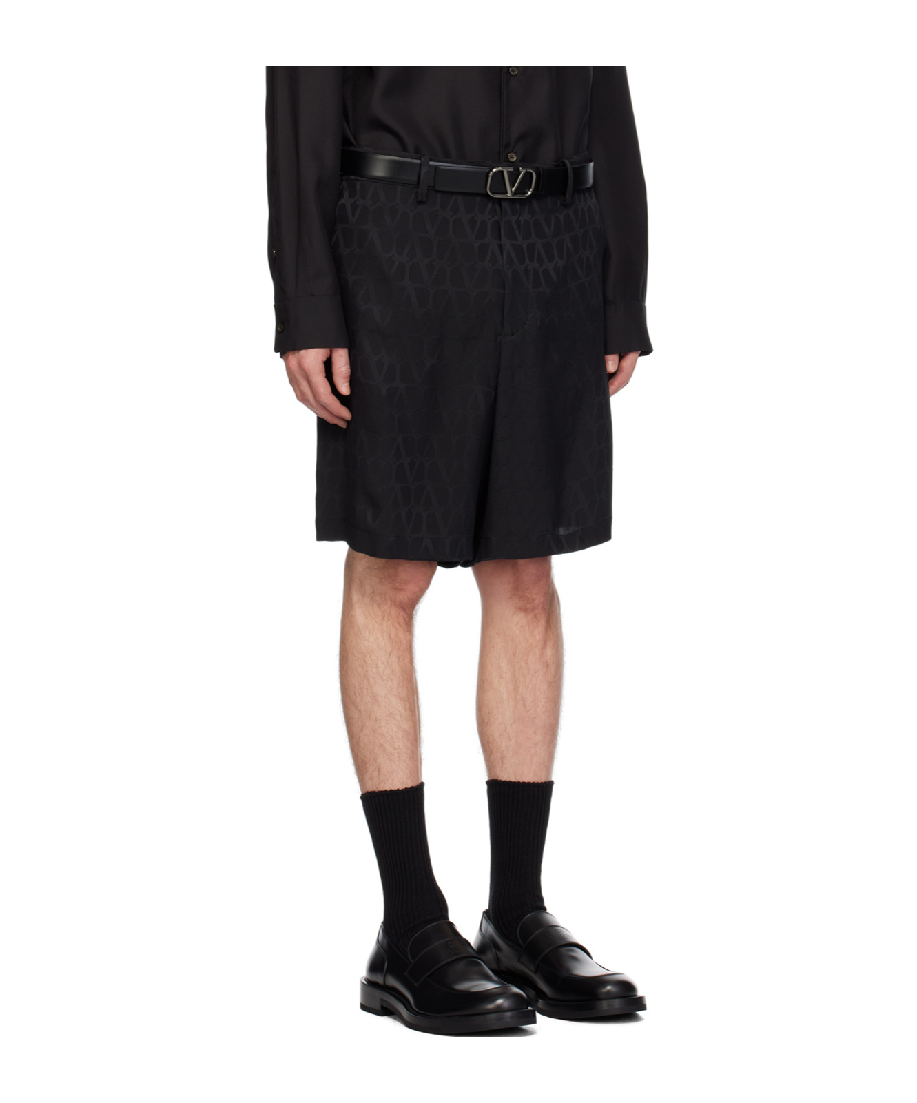 Valentino Black Toile Iconographe Shorts In Black