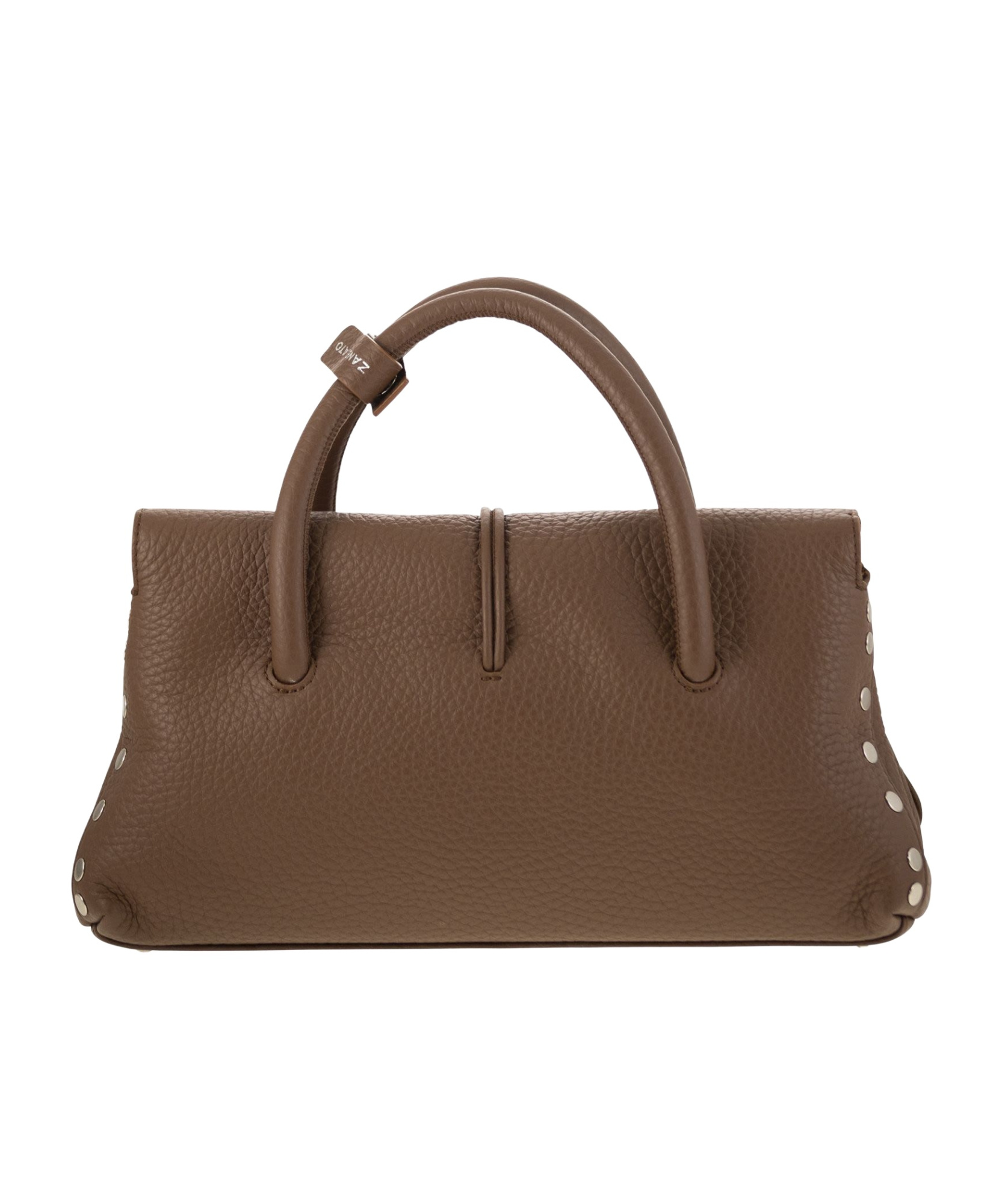 Zanellato Dotta Centauro Small Grained Leather Handbag In Green