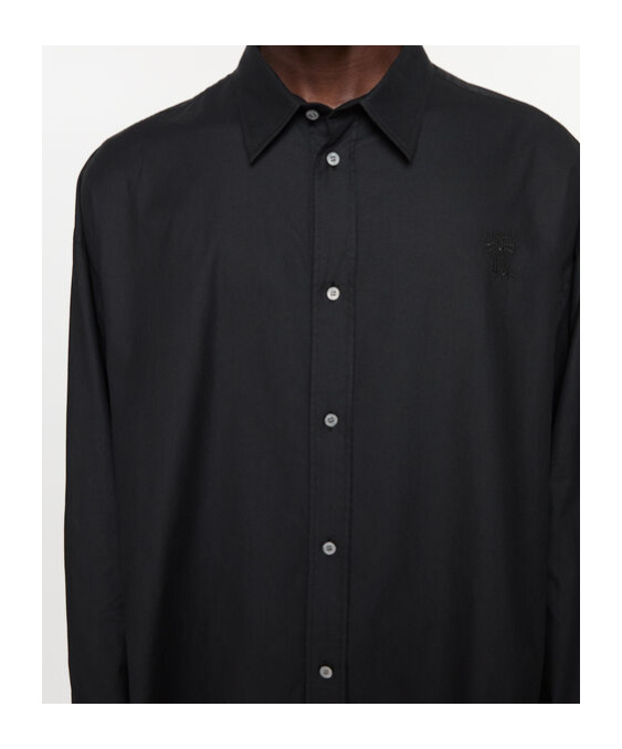 Acne Studios Logo-embroidered Shirt In Black