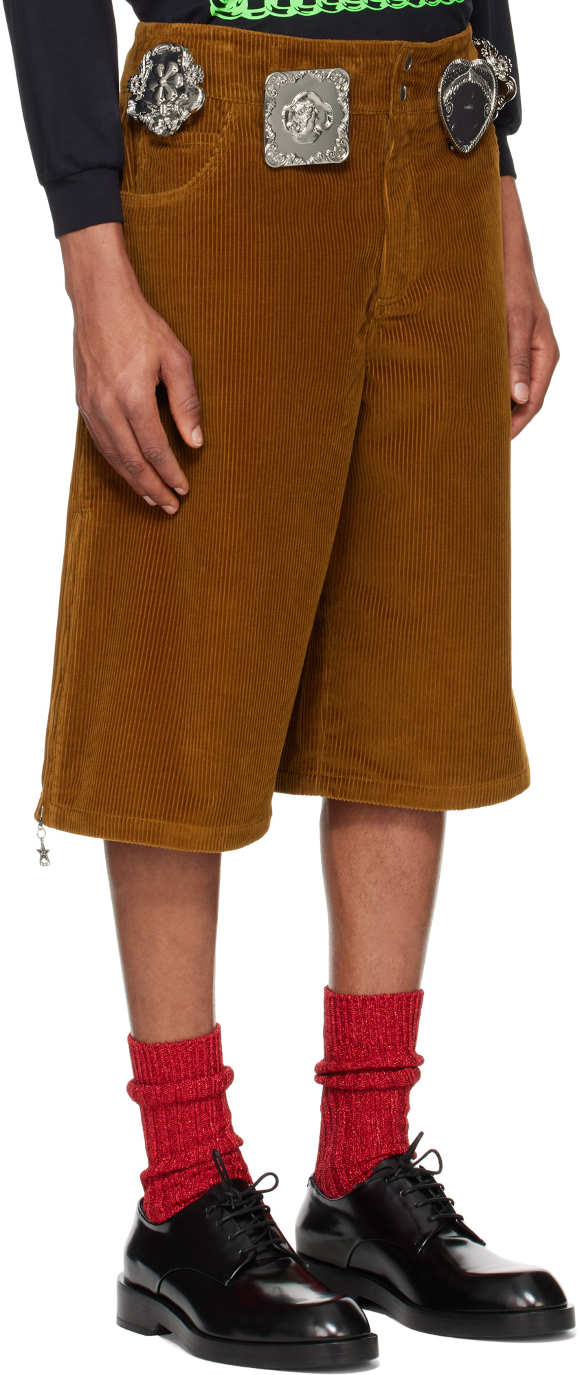 Chopova Lowena Tan Biggity Shorts In Brown