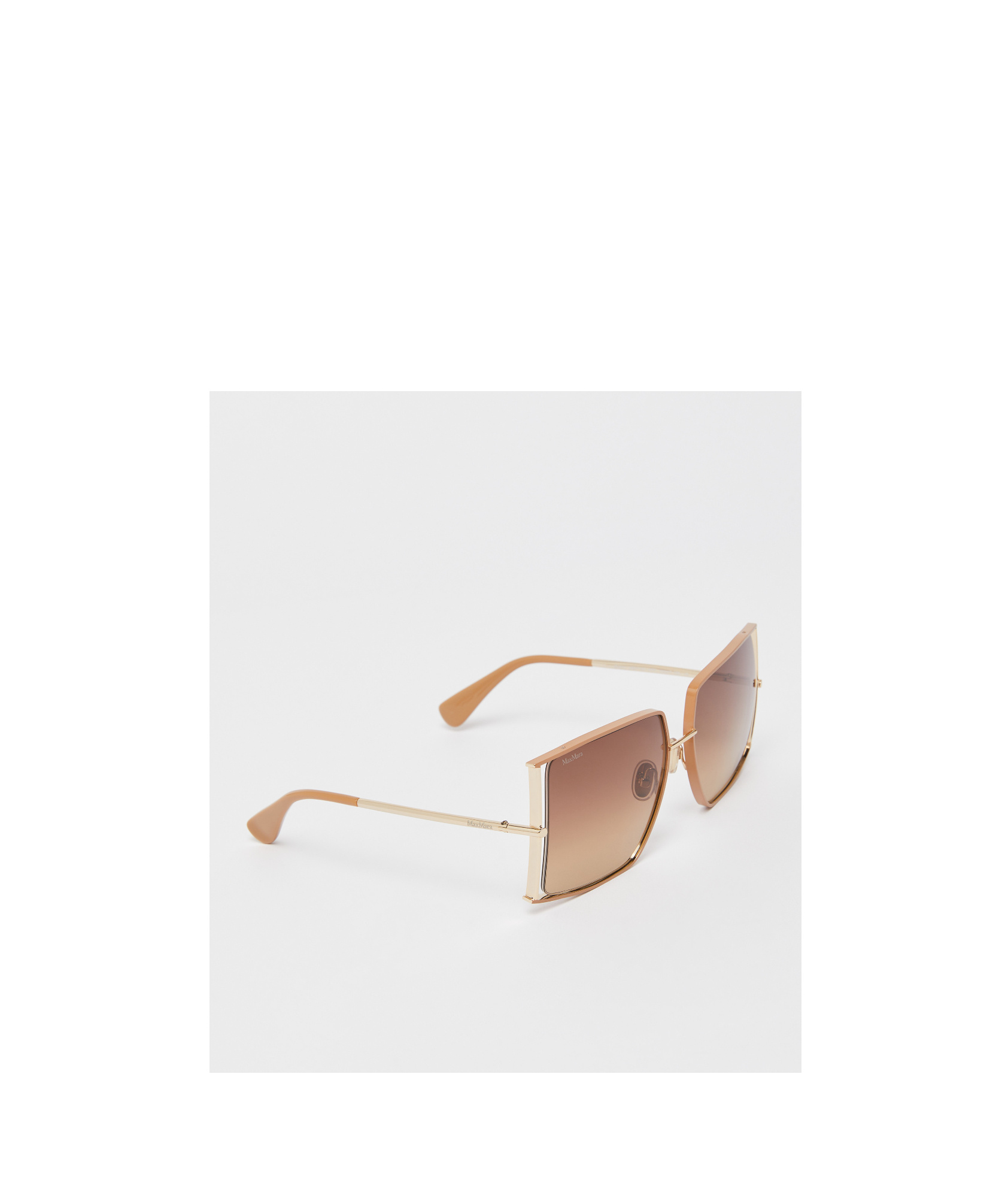 Max Mara Square Metal Sunglasses In Nude