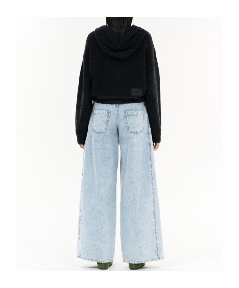 We11 Done Oversized Low-rise Denim Pants In Blue