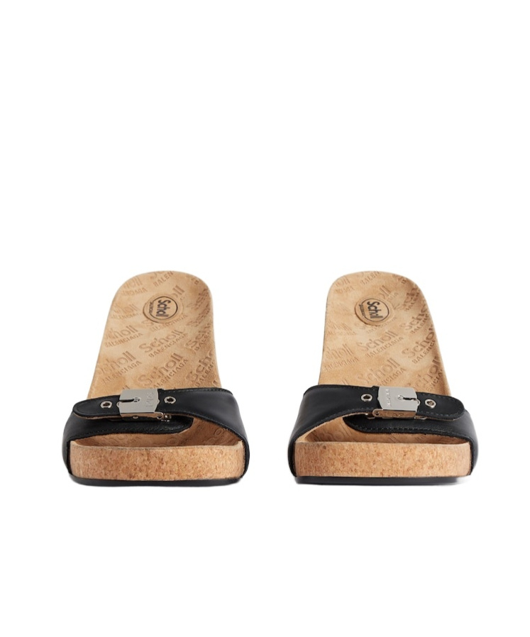 Balenciaga Scholl Collaboration Sandals Buckle Detail In Black