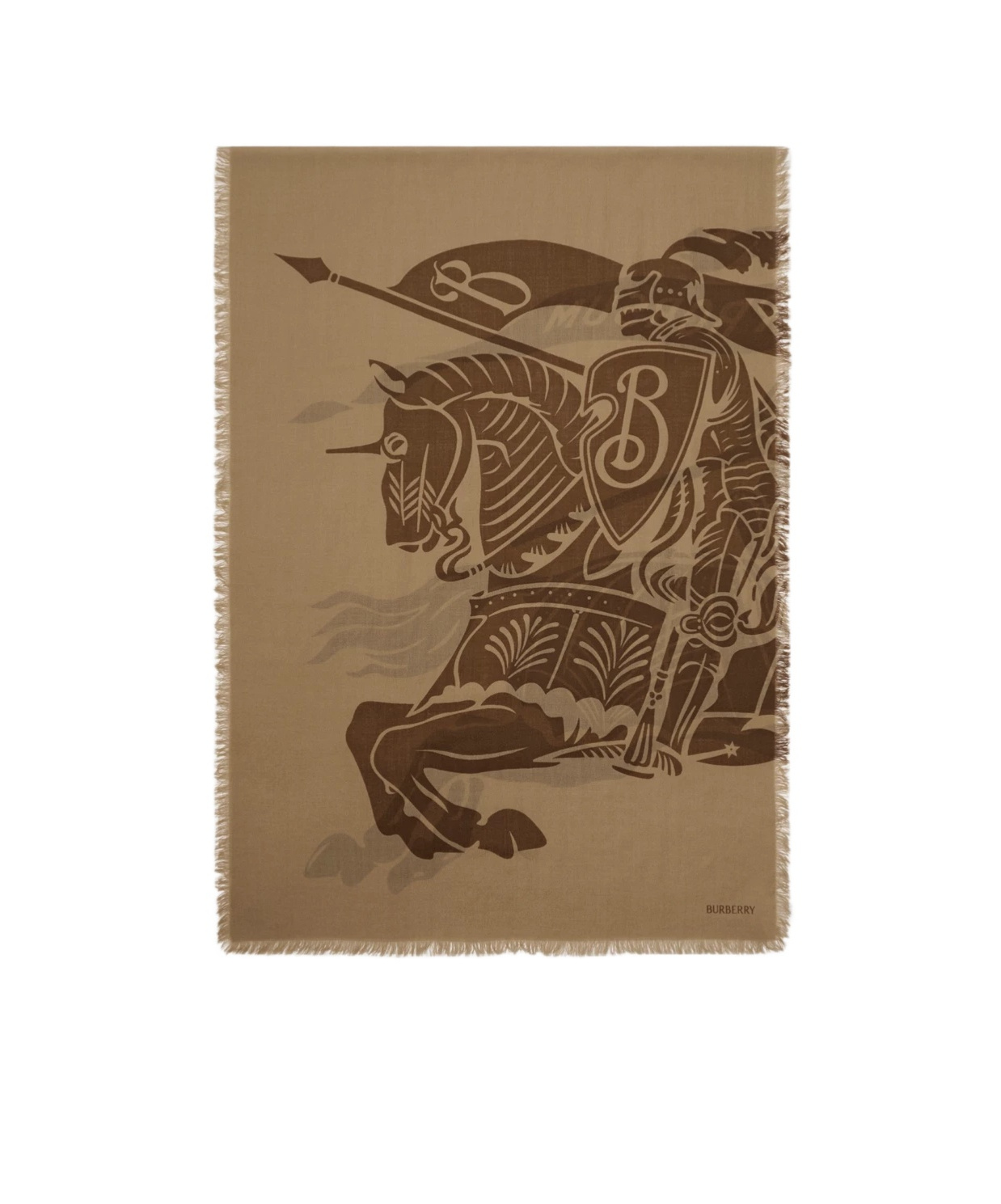 Burberry Ekd Wool Scarf In Brown
