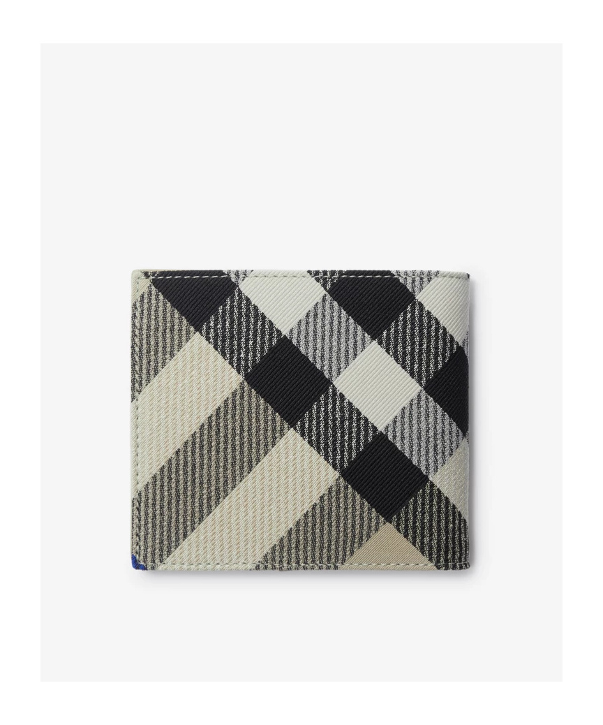 Burberry Checked Bi-fold Wallet In Nude