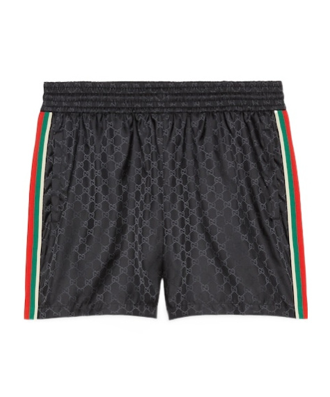 Gucci Gg-jacquard Elasticated Swim Shorts In Black