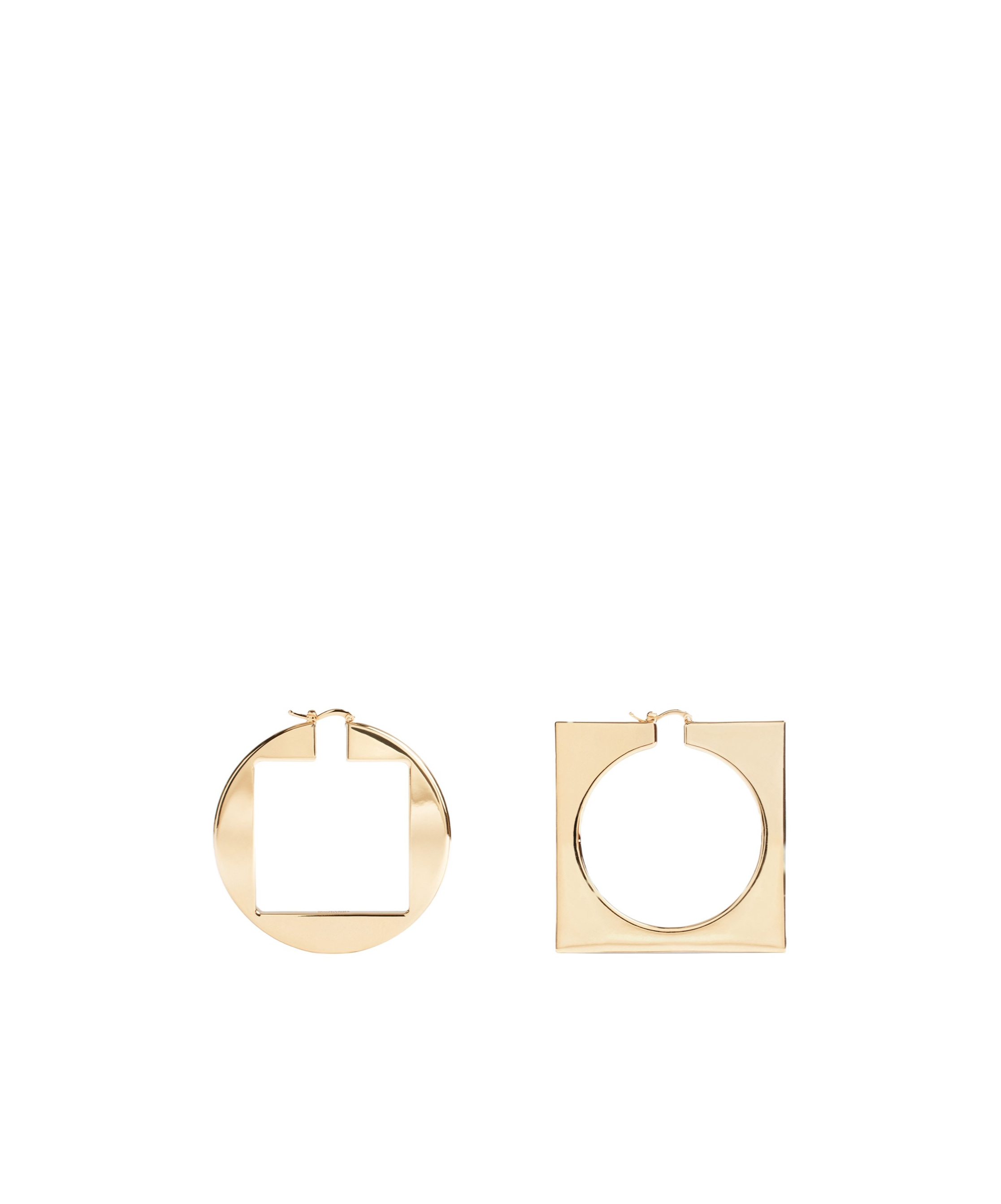 Jacquemus Les Creoles Rond Carré Hoop Earrings In Yellow