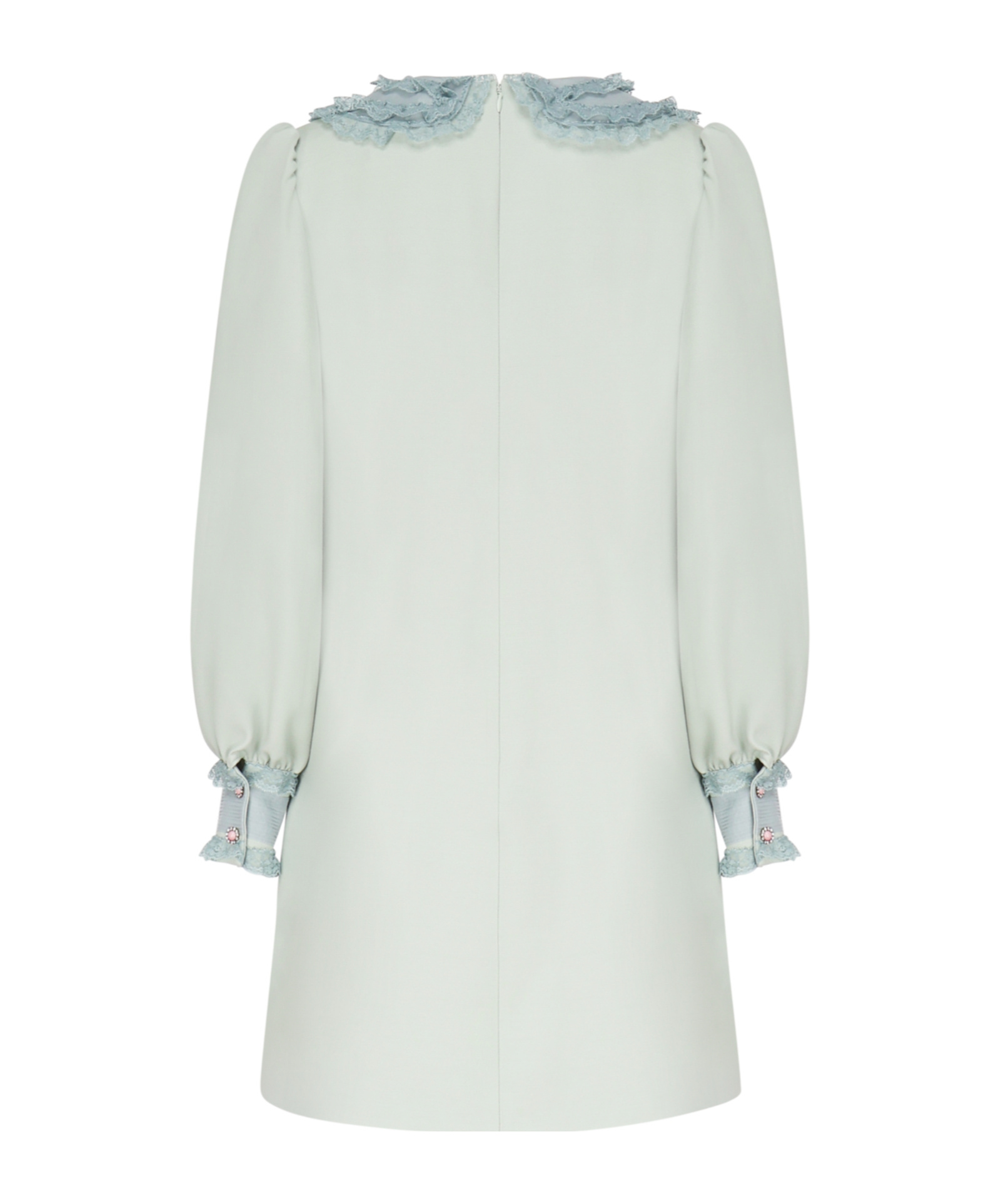 Valentino Besticktes Kleid Aus Crepe Couture Frau Dirty Sage 36 In Blue