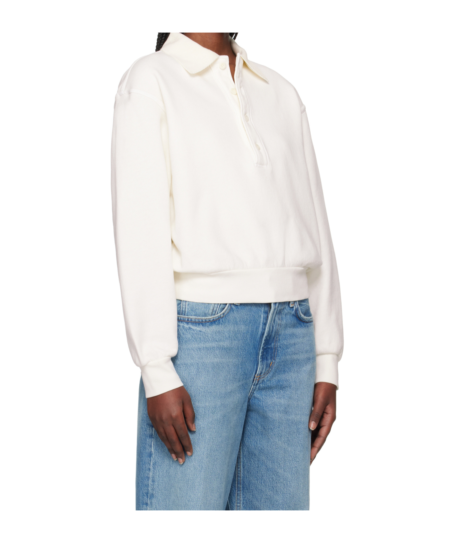Citizen Of Humanity Remi Collared Sweatshirt In White