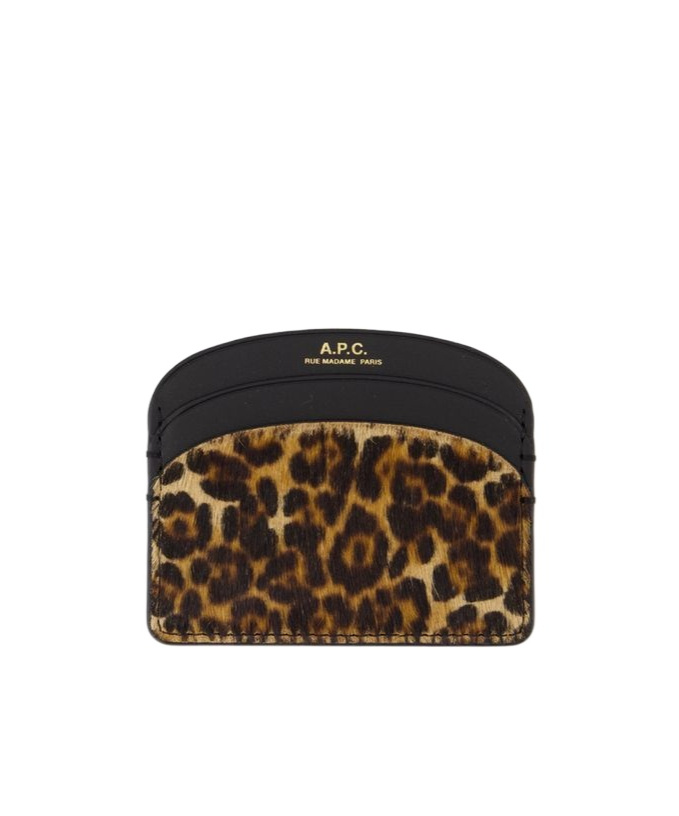 Apc A.p.c. Card Holder - Leather - Printed In Black