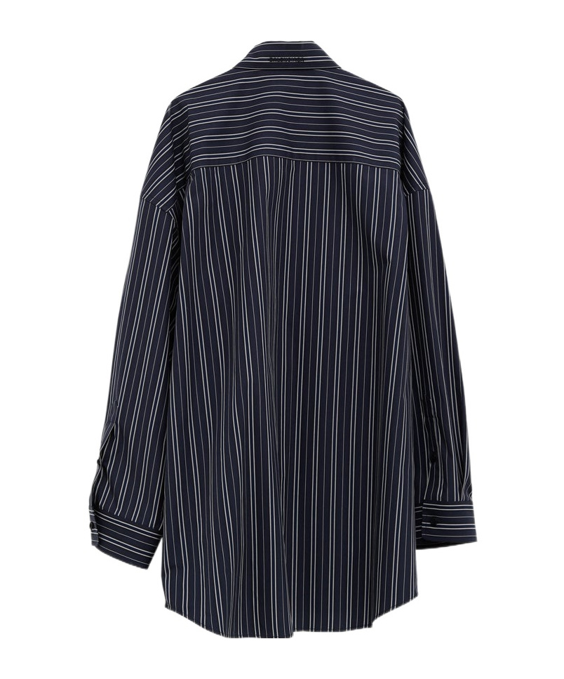 Balenciaga Striped Shirt In Gray
