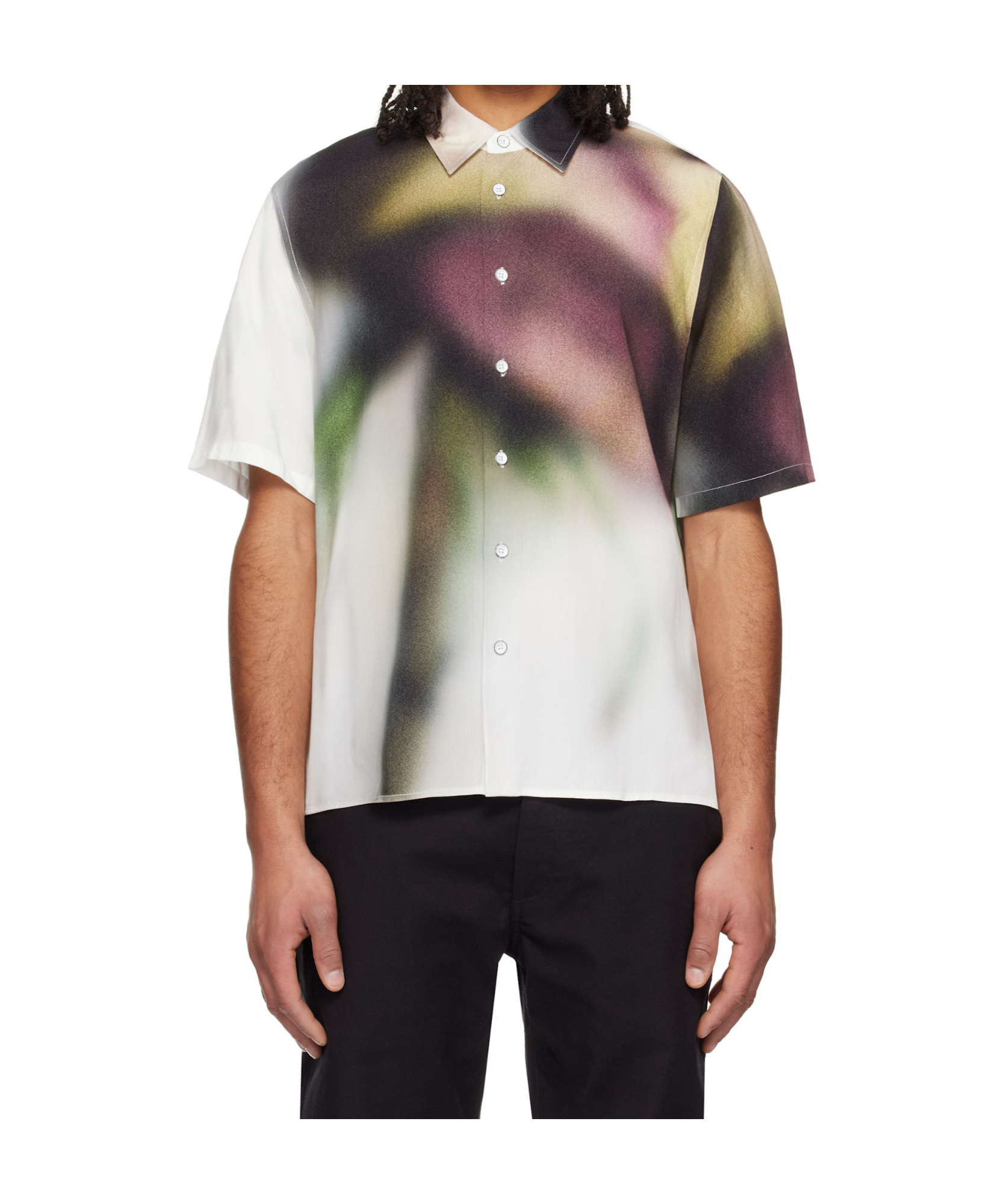 Rag & Bone Dalton Rose Short Sleeve Button-up Shirt In Multicolor