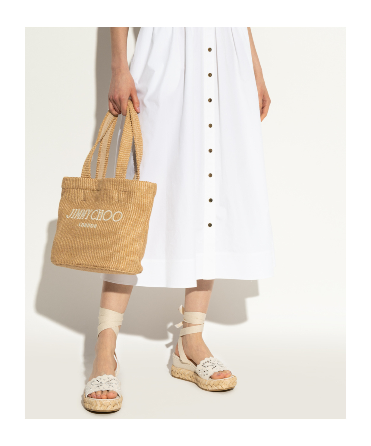 Jimmy Choo Arlee 60 Flatform Wedge Sandals In White