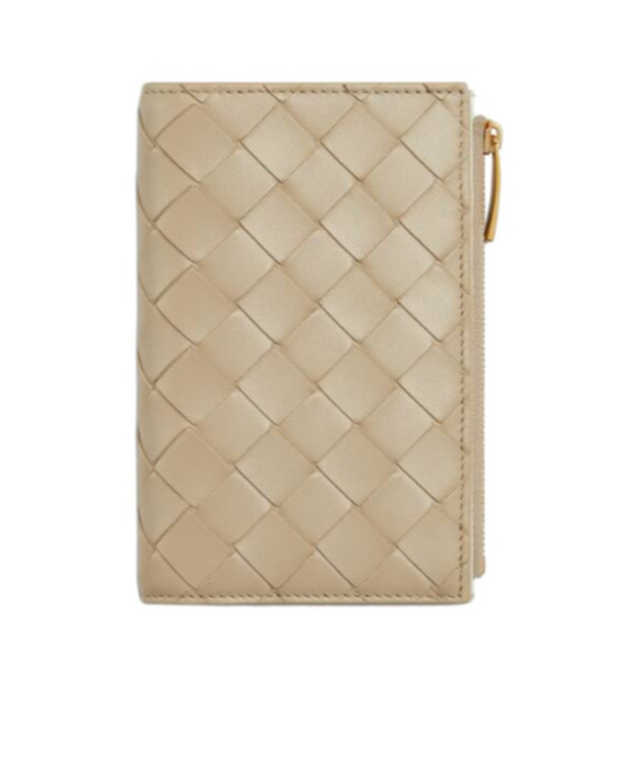 Bottega Veneta Solstice Medium Bi-fold Wallet In Natural Color/glacier Color
