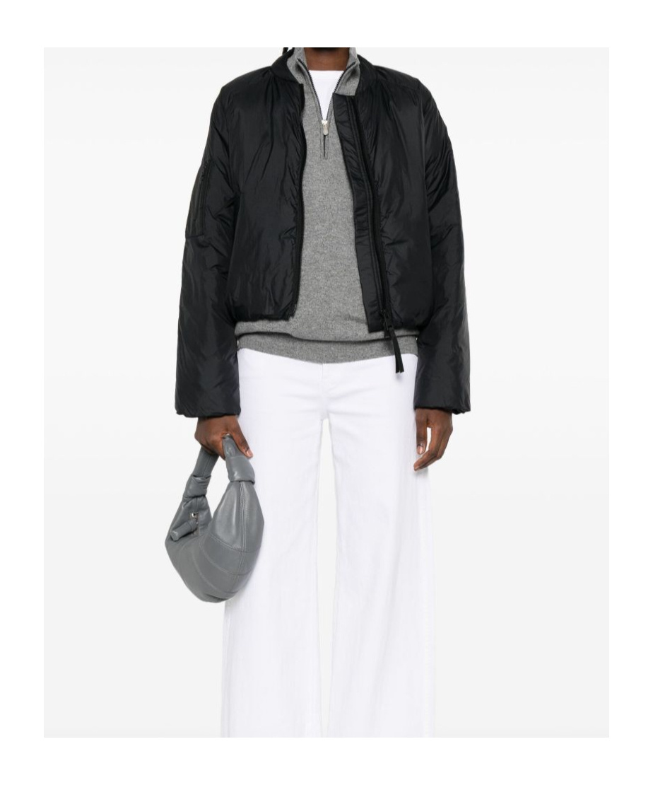 Canada Goose Cropped Lightweight Quilted Bomber Jacket In Black