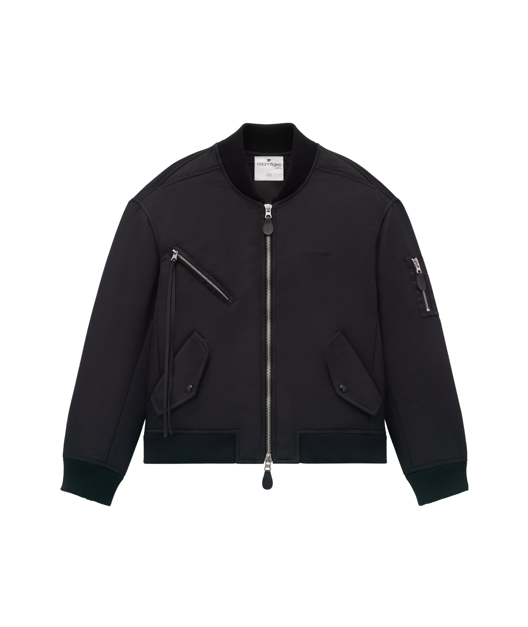 Courrèges Logo-embroidered Bomber Jacket In Black