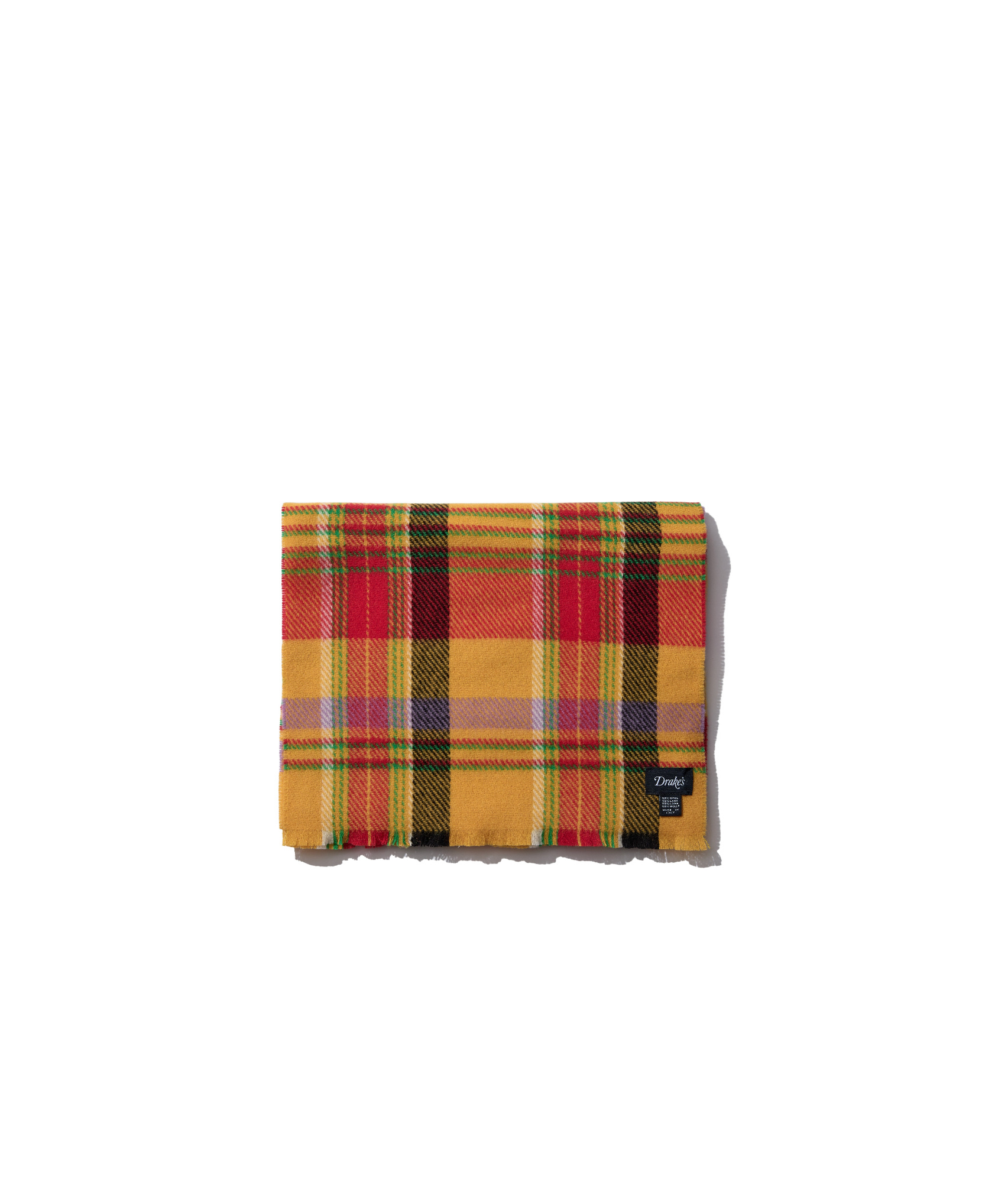 Drake's London Plaid Scarf In Brown
