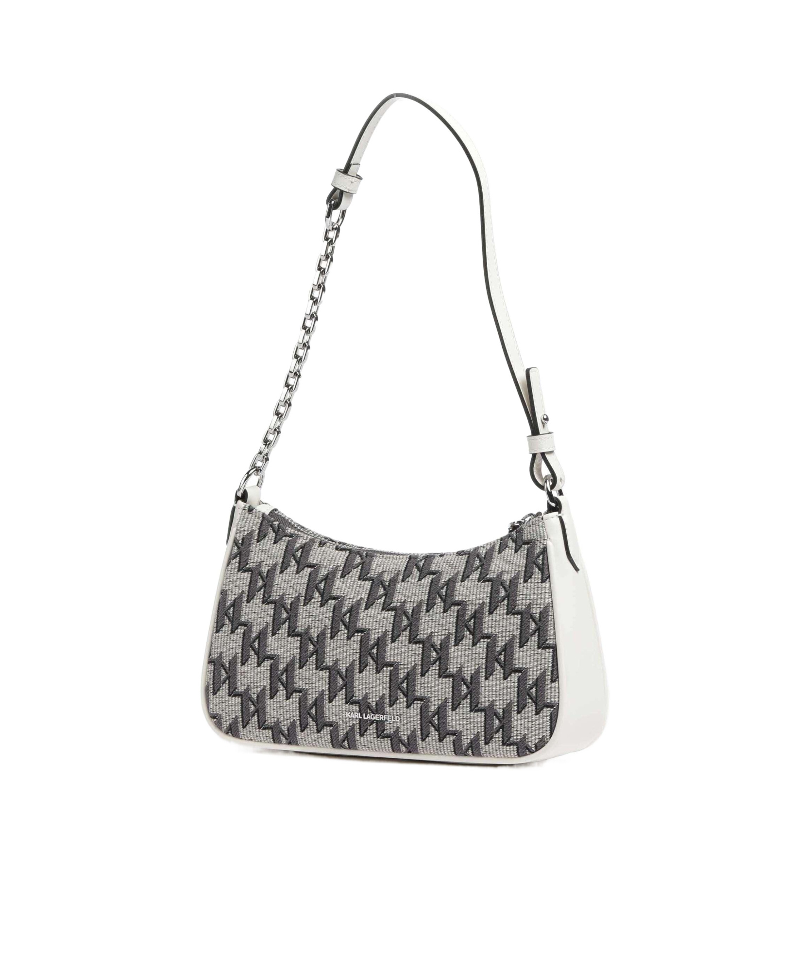 Karl Lagerfeld Zippered Shoulder Bag In Gray