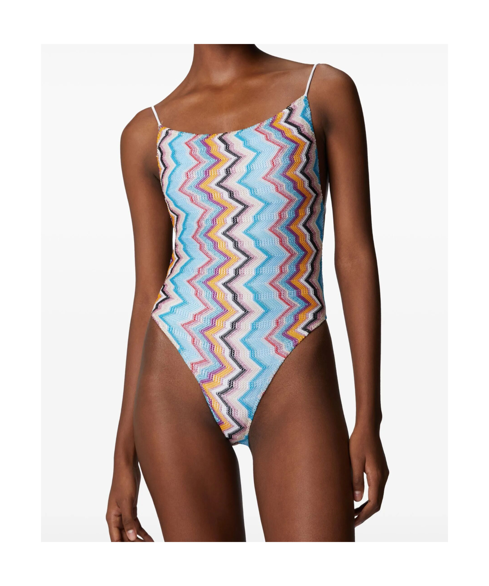 Shop Missoni Zigzag-pattern Swimsuit In Multi-color