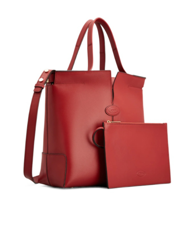 Tod's Small Di Bag Folio Tote Bag In Red
