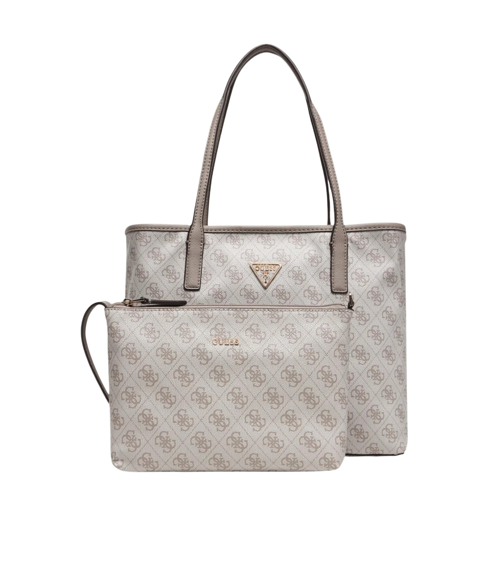 Guess Victtoria Monogram-pattern Logo-plaque Tote Bag In Green