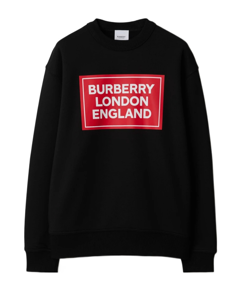 Burberry Round-collar Long-sleeve Hoodie In Black