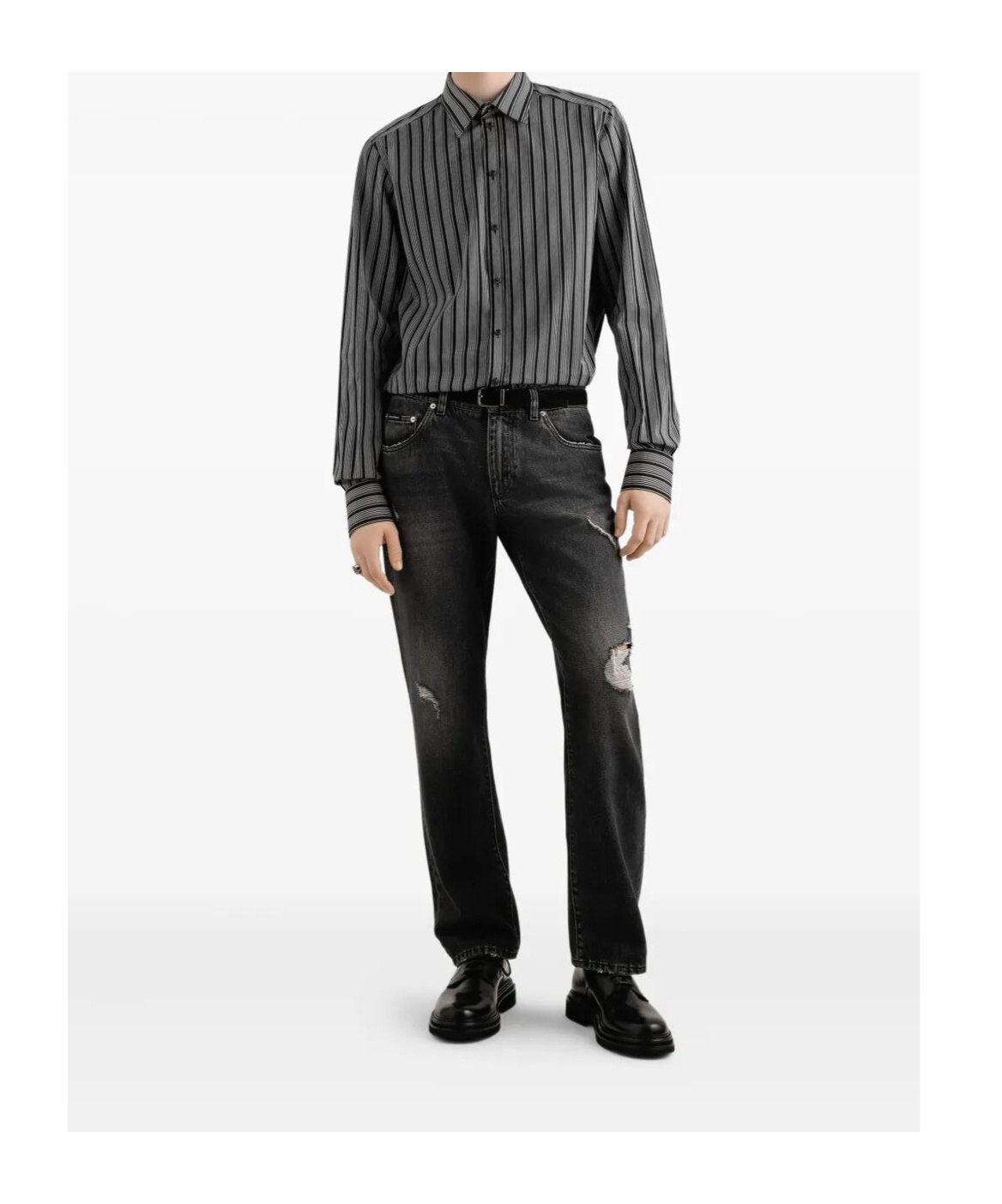 Dolce & Gabbana Straight-leg Distressed Effect Jeans Clothing In Black