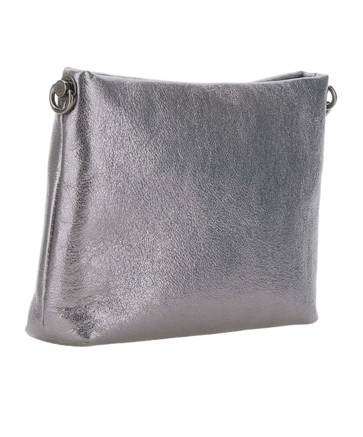 Gianni Chiarini Logo Embossed Zipped Clutch Bag In Gray