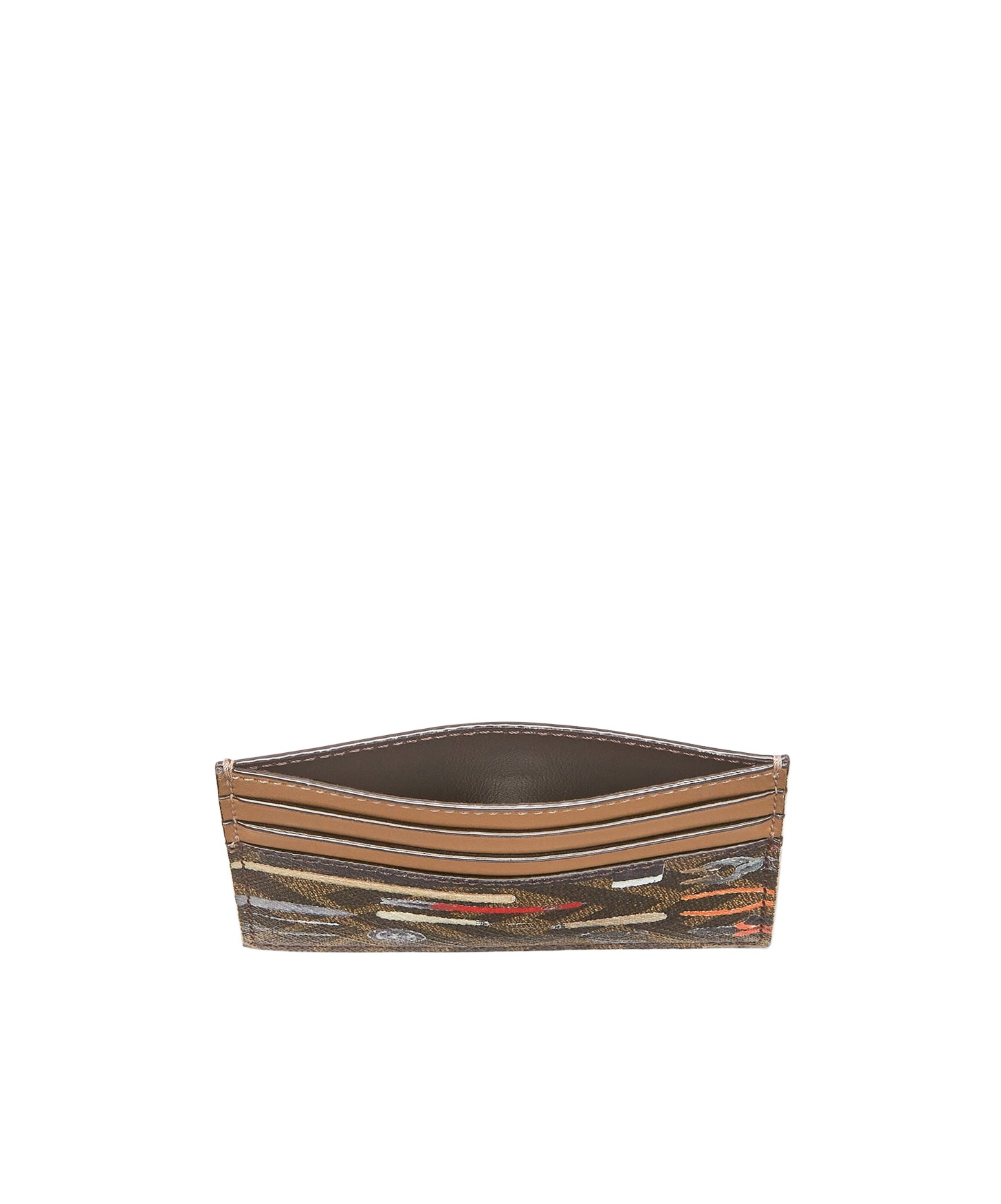 Fendi Ff Tool-print Leather Cardholder In Multicolor