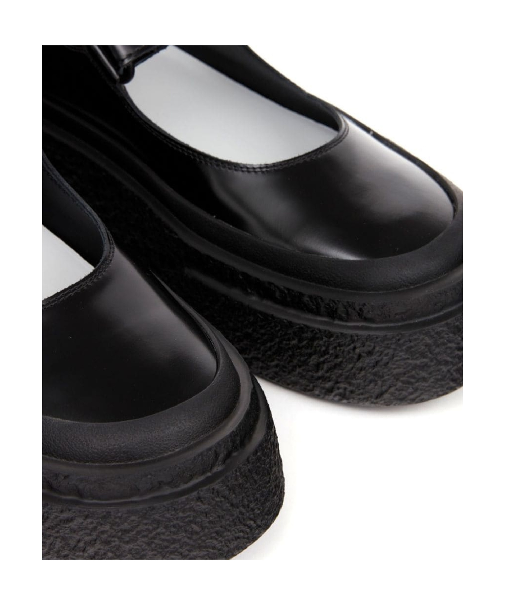 Shop Mm6 Maison Margiela Numbers-motif Leather Ballerina Shoes In Black