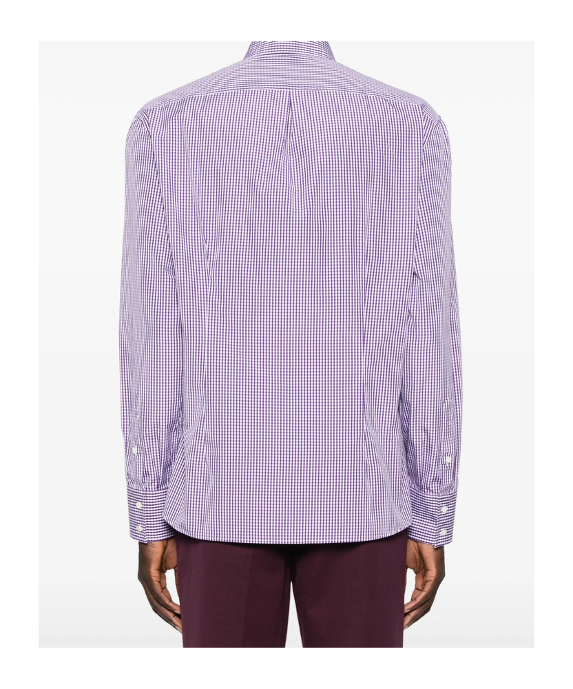 Brunello Cucinelli Gingham-check Shirt In Purple
