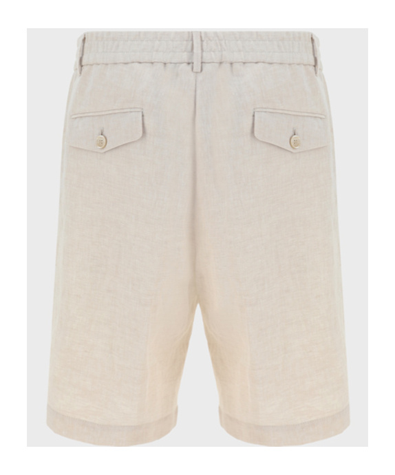 Brunello Cucinelli Linen Bermuda Shorts In Nude