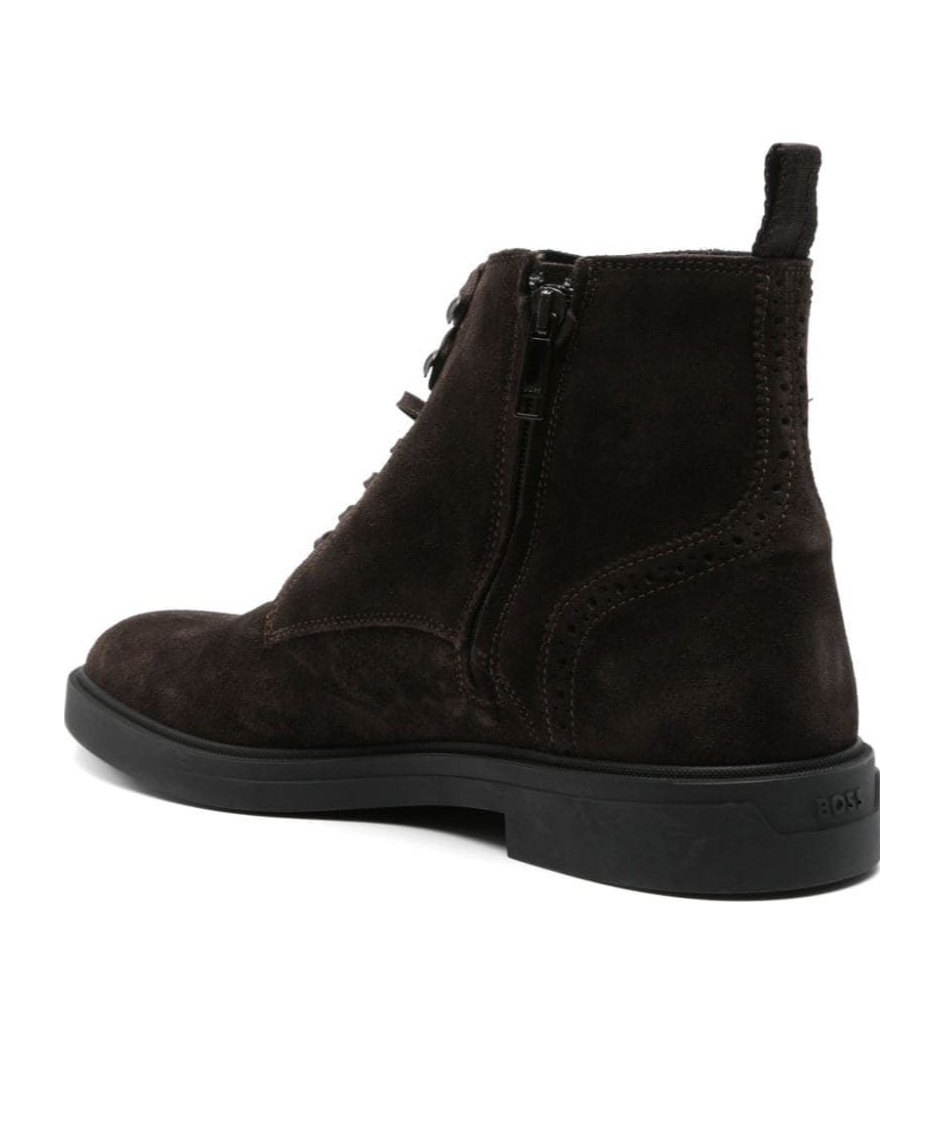 Hugo Boss Suede Ankle Boots In Black