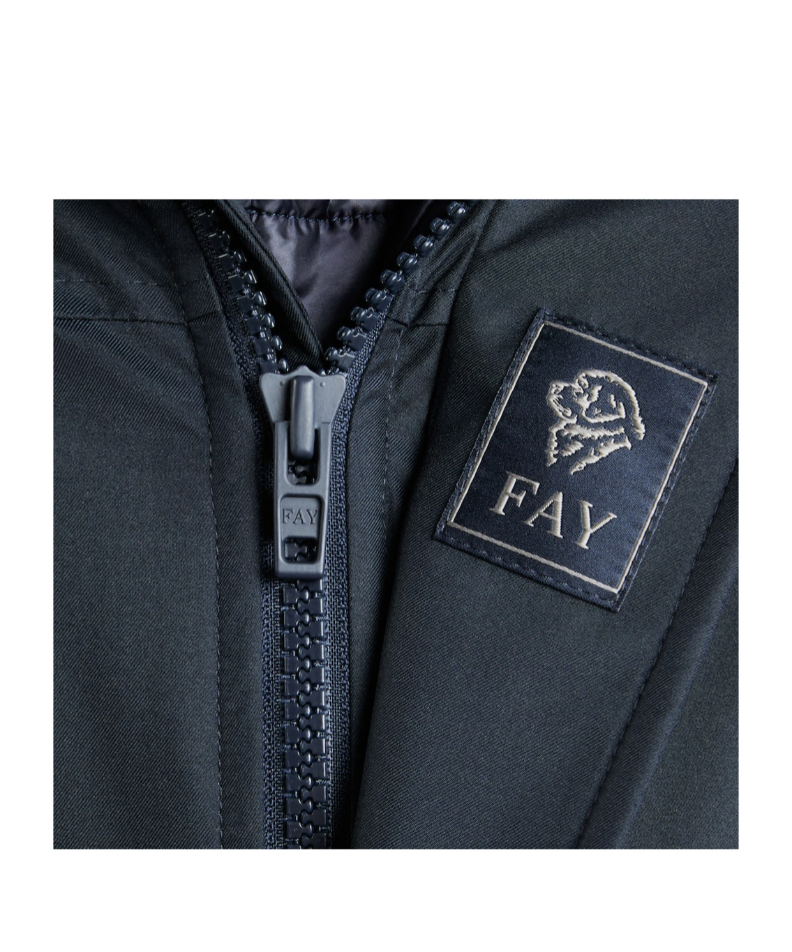 Fay Navy Blue Double Front Caban Jacket In Black