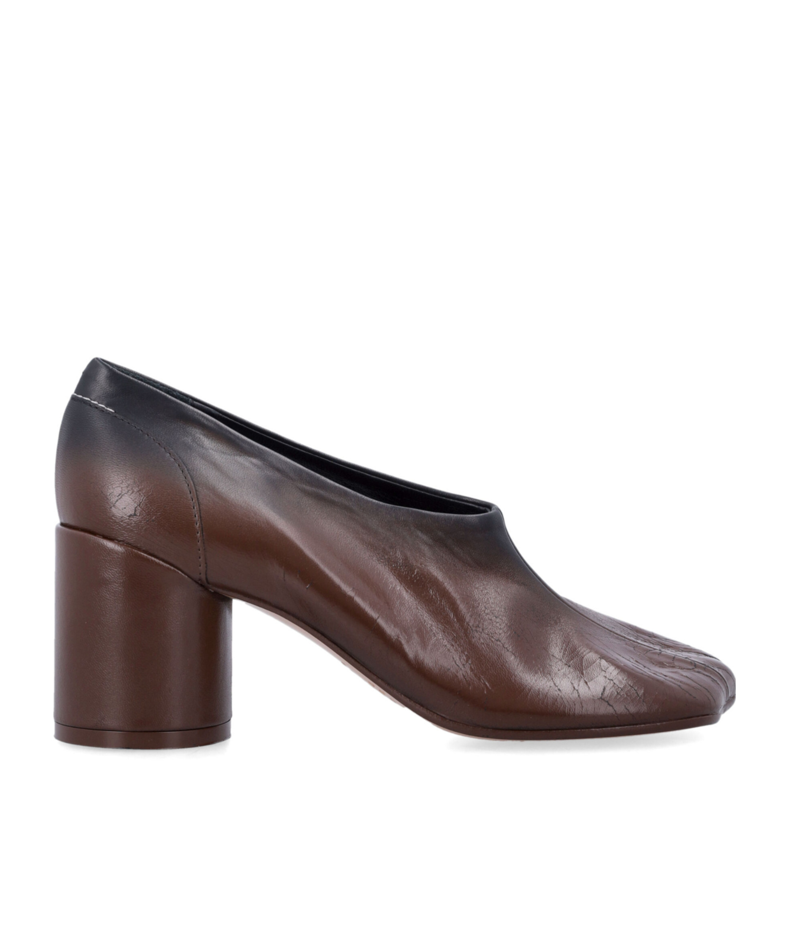 Mm6 Maison Margiela 70mm Anatomic Leather Block-heel Pumps In Brown