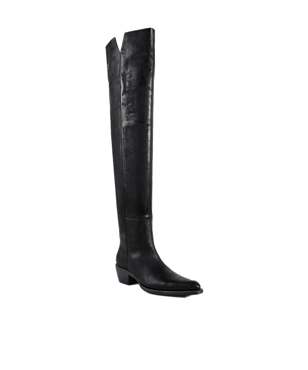 Khaite Clive 35 Leather Over-the-knee Boots In Black