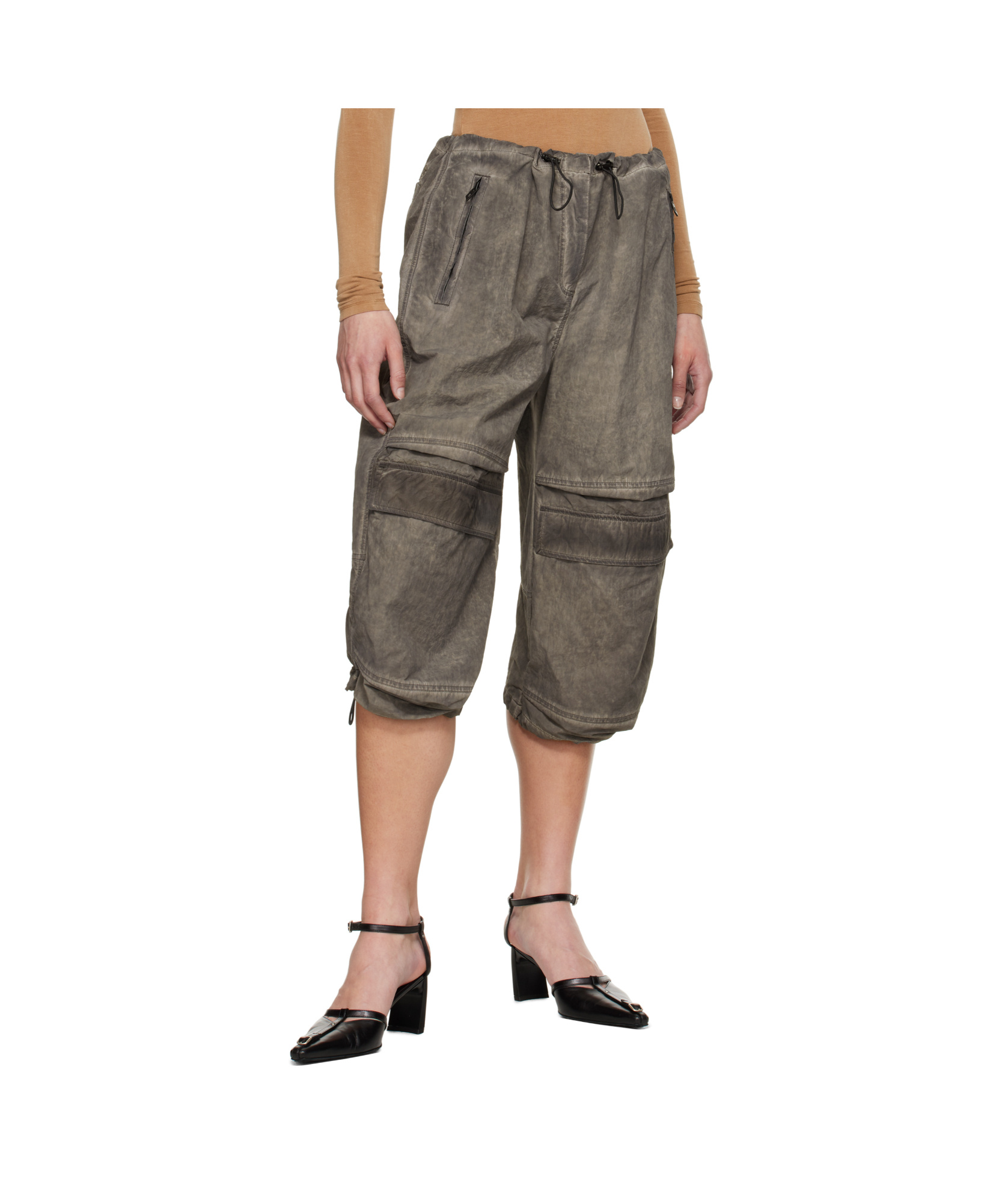 Diesel Gray P-dayetz-short-fem-q3 Trousers In Grey