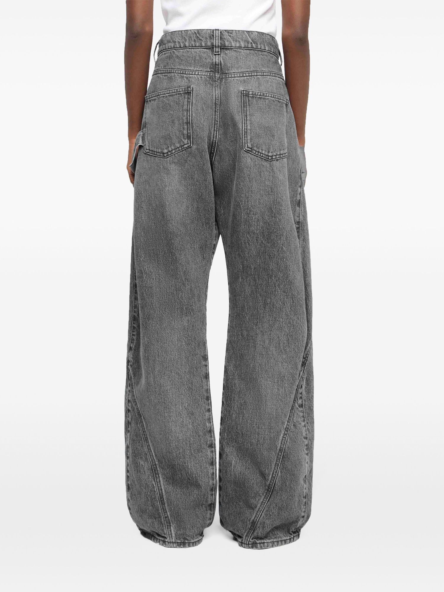 Junya Watanabe Denim Trousers With Belt Loops In Gray