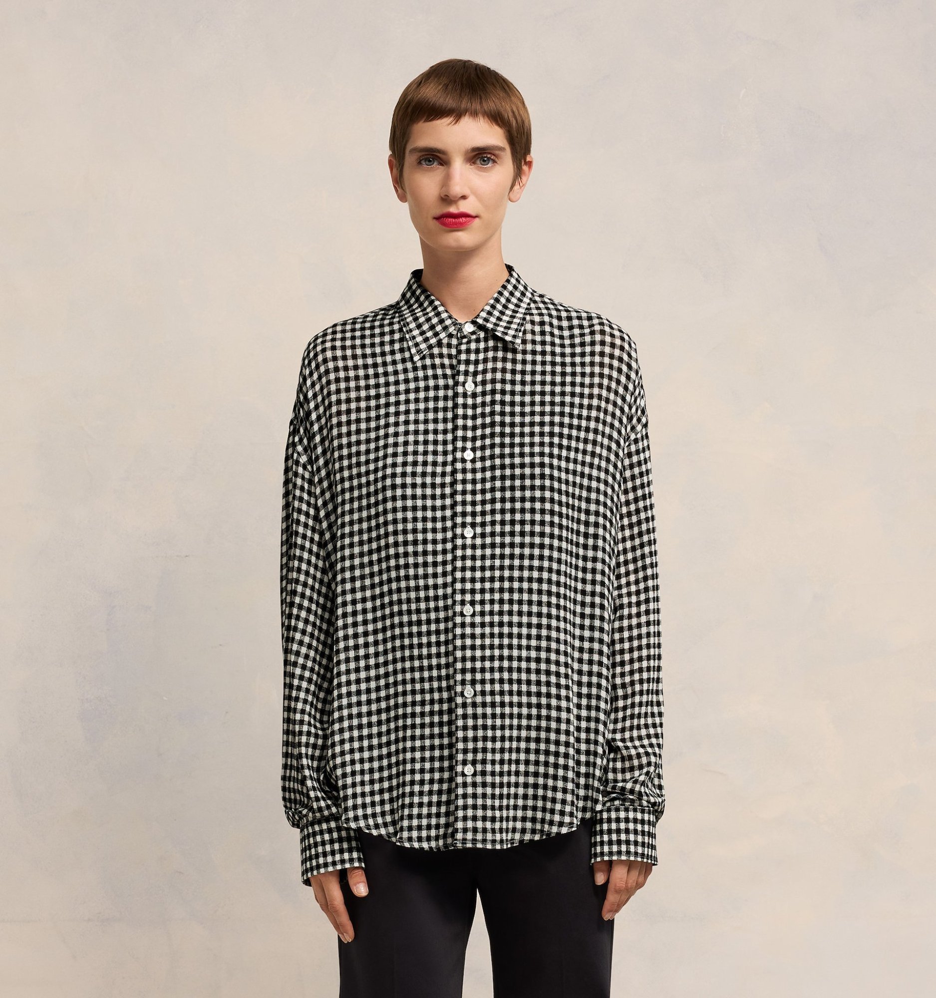 Ami Alexandre Mattiussi Ami Vichy Motif Buttoned Shirt In Gray