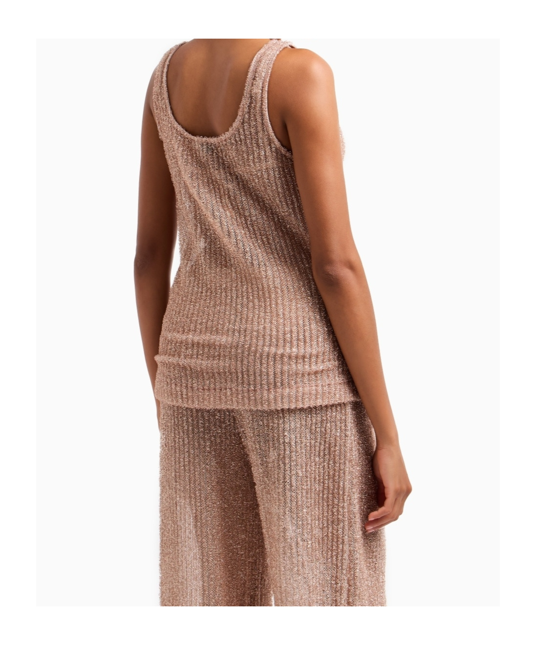 Shop Emporio Armani Ribbed Tank Top In Nude