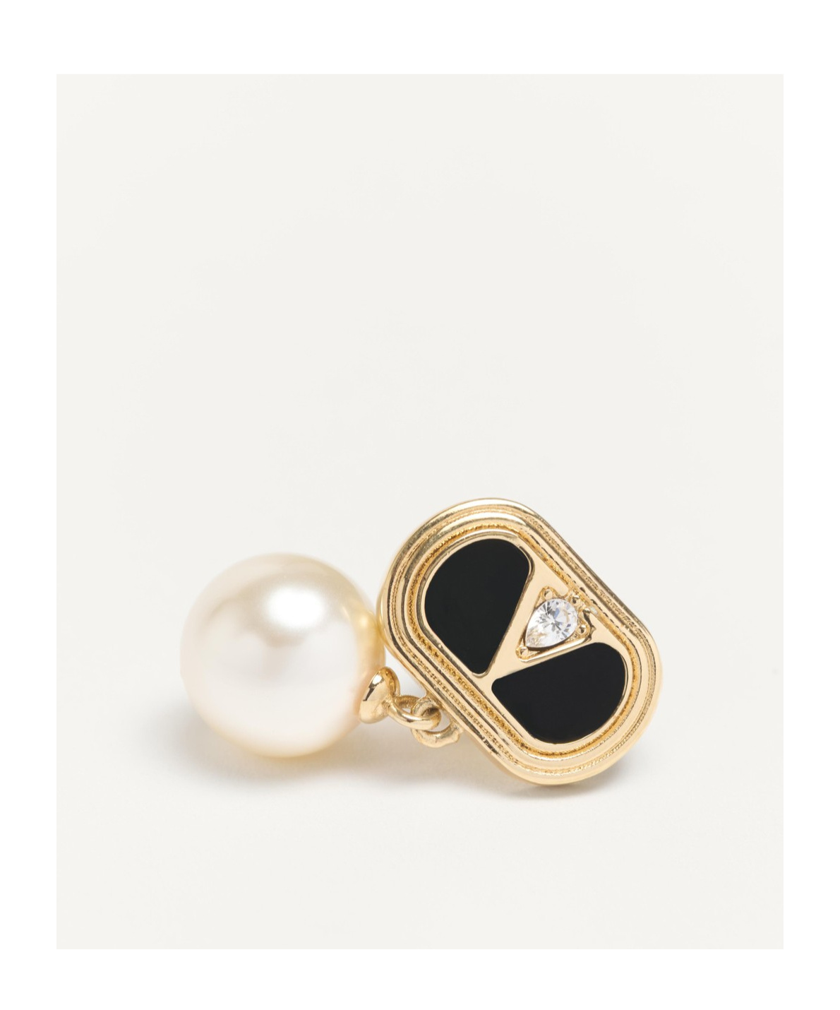 Valentino Garavani Oval Earrings With Swarovski Pearl Women In Yellow