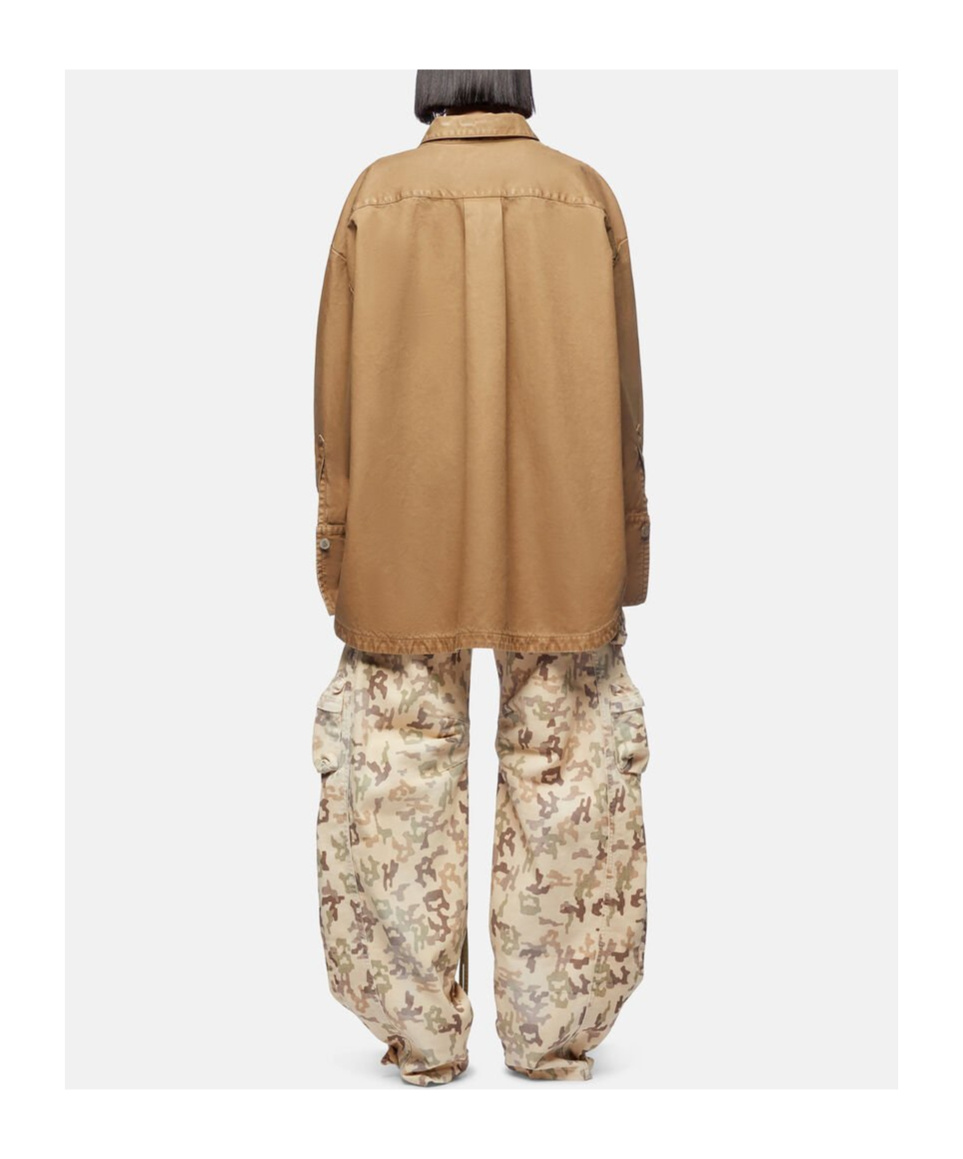 Attico Khaki Short Coat In Nude