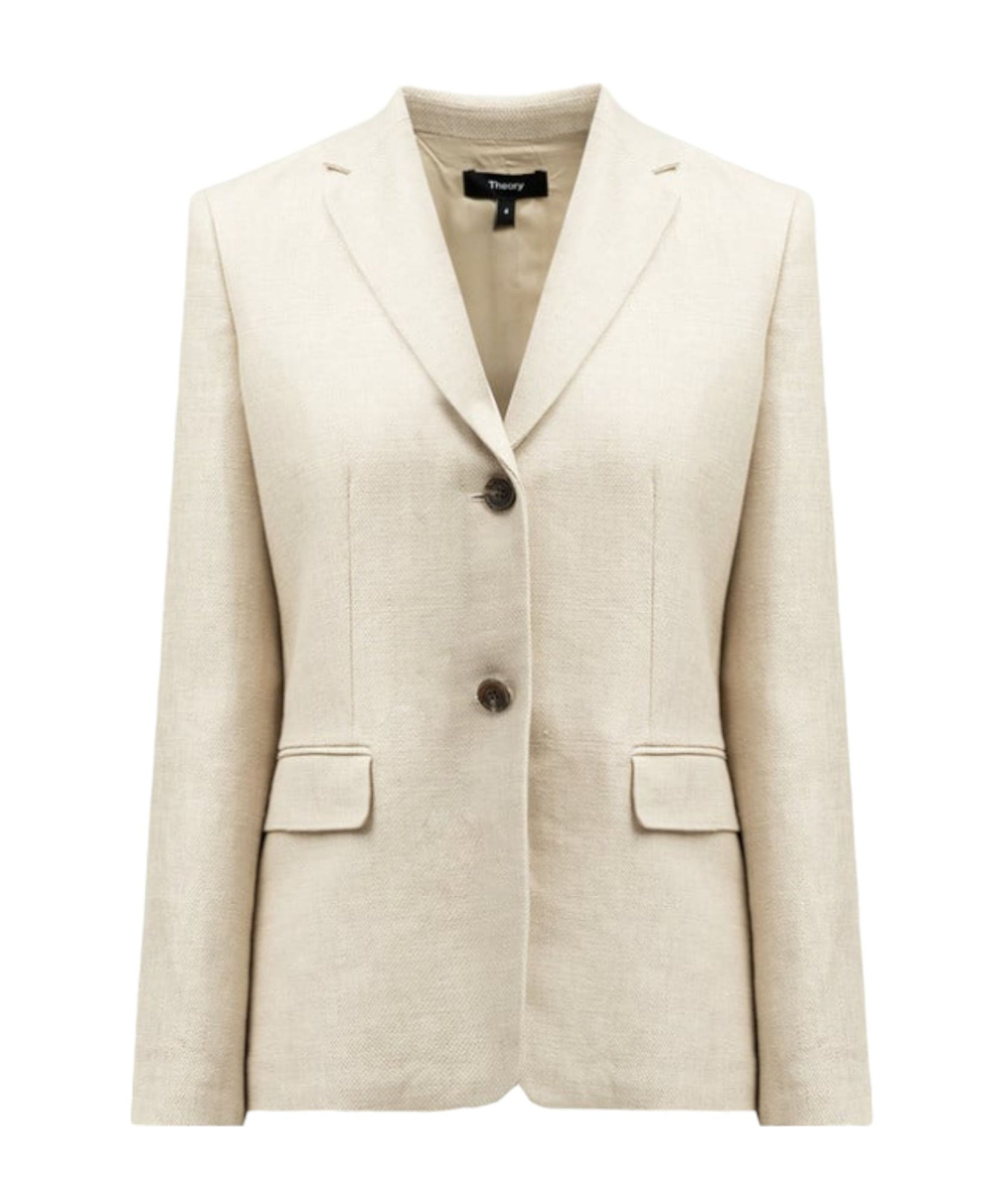 Theory A Blazer With A Missing Corner Lapel In Nude