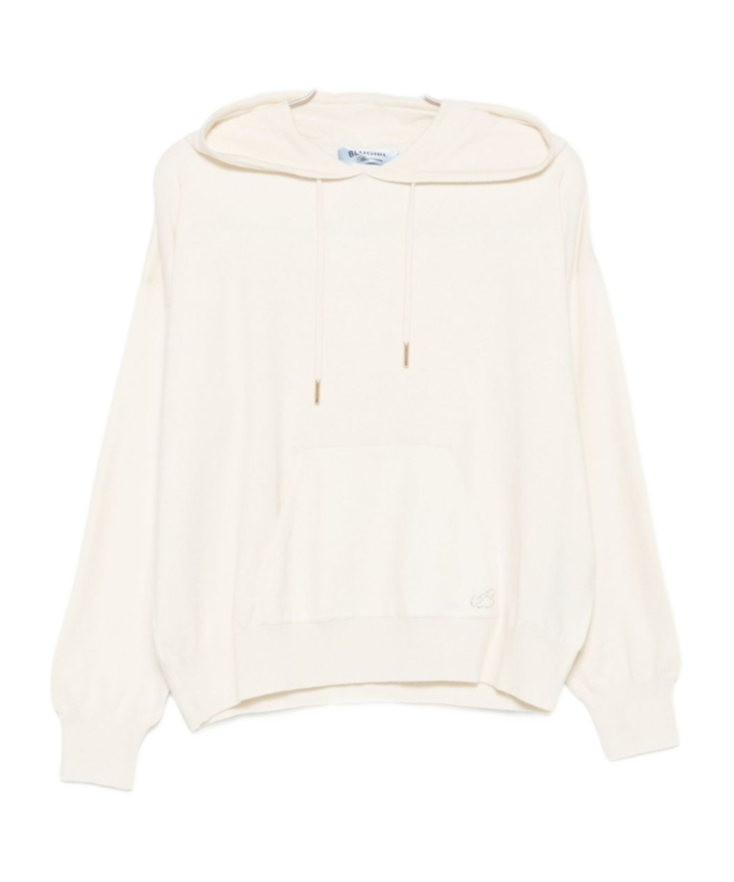 Blugirl Relaxed Fit Hooded Sweatshirt With Ribbed Details In White