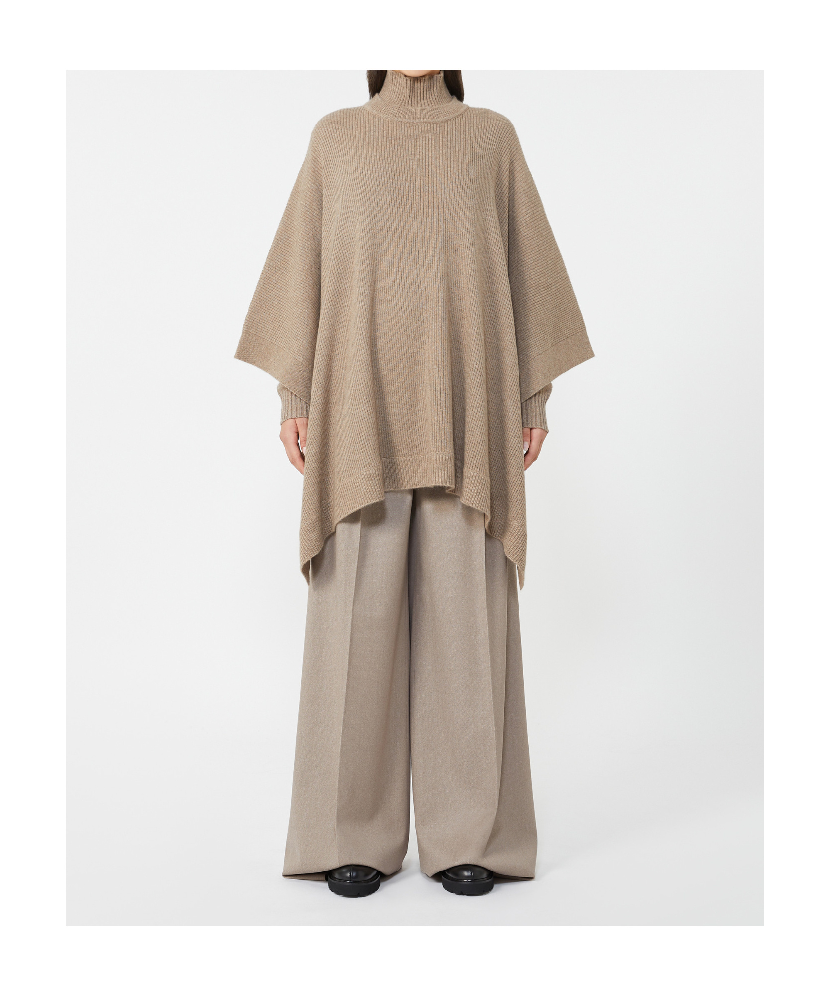 Max Mara Cashmere Cape In Neutral